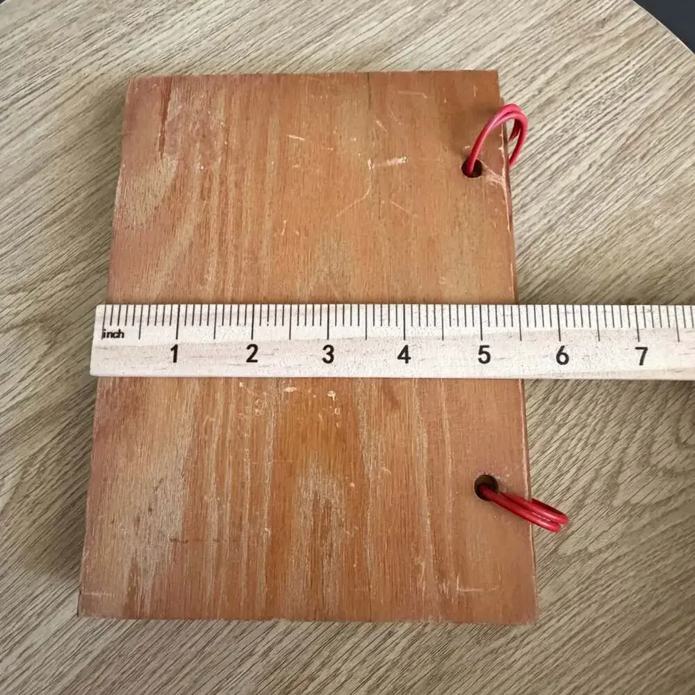 Vintage Wooden Cover Scrapbook Album “Scraps” Red Ring Binder w/ Clipping 1941